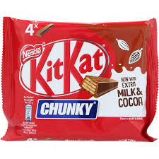 Nestle KitKat Chunky 4 Bars Milk Chocolate Bar -128g