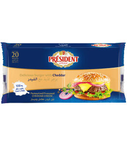 President delicious sliced burger with cheddar cheese 800g